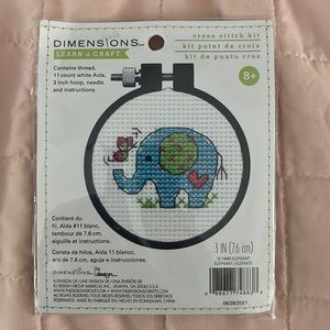 Dimensions 3” Elephant Cross Stitch Kit